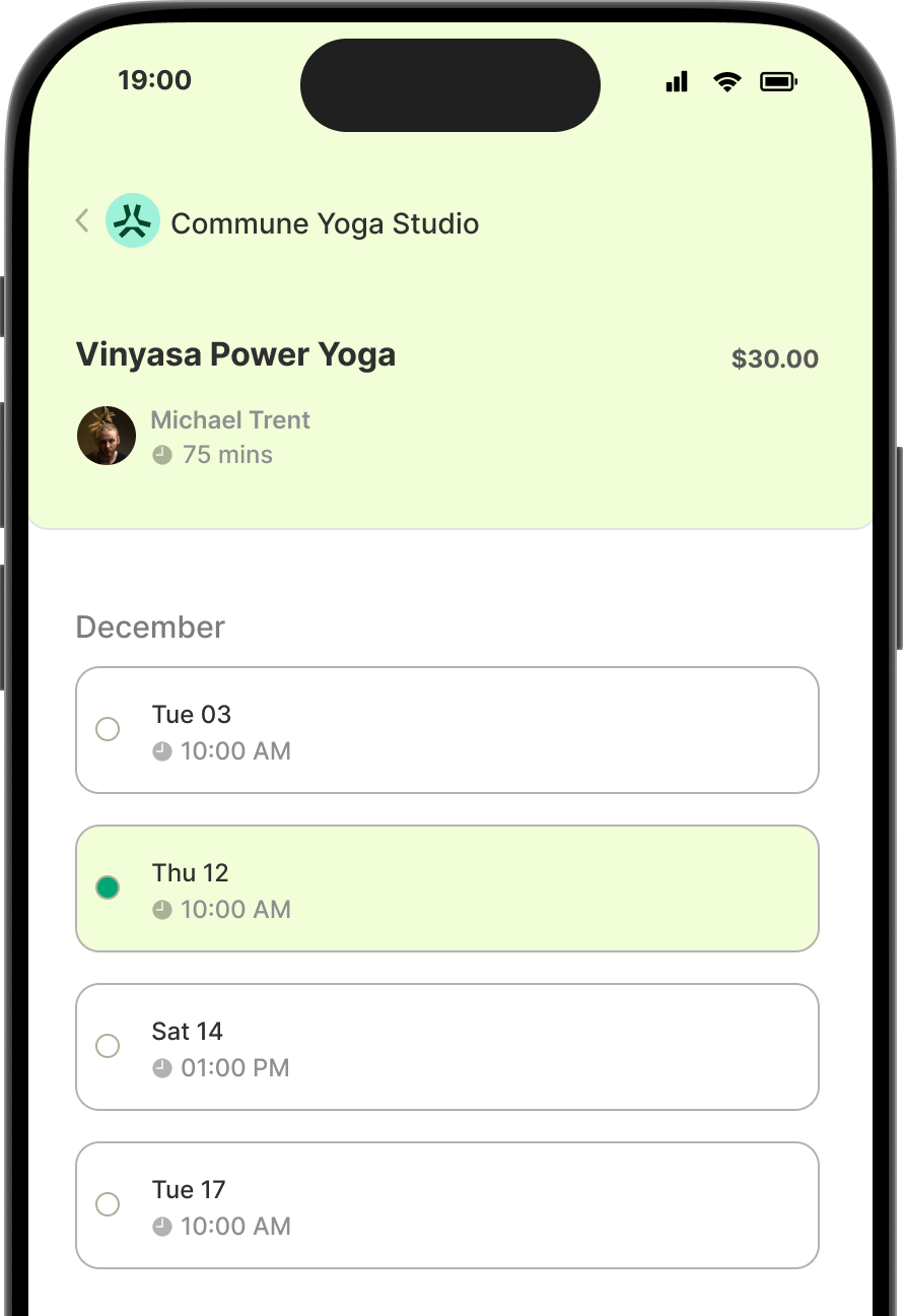 choose the day and time